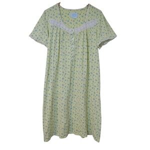 Ashley Taylor‎ Floral Dress Butter Yellow Cottagecore Sleepwear Lightweight